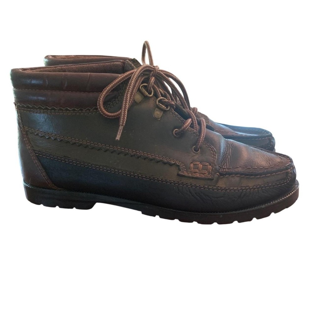 MIA Outdoor Boots Womens 8.5M Brown Olive Leather Moc Toe Lace Up Ankle